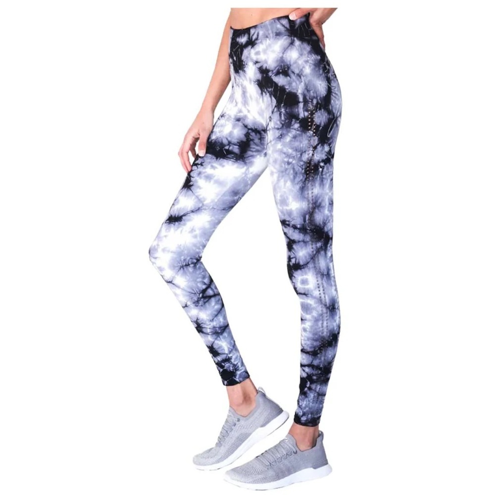 NUX | Women’s Black/White Tie-Dye Active Awakened Leggings HD | M